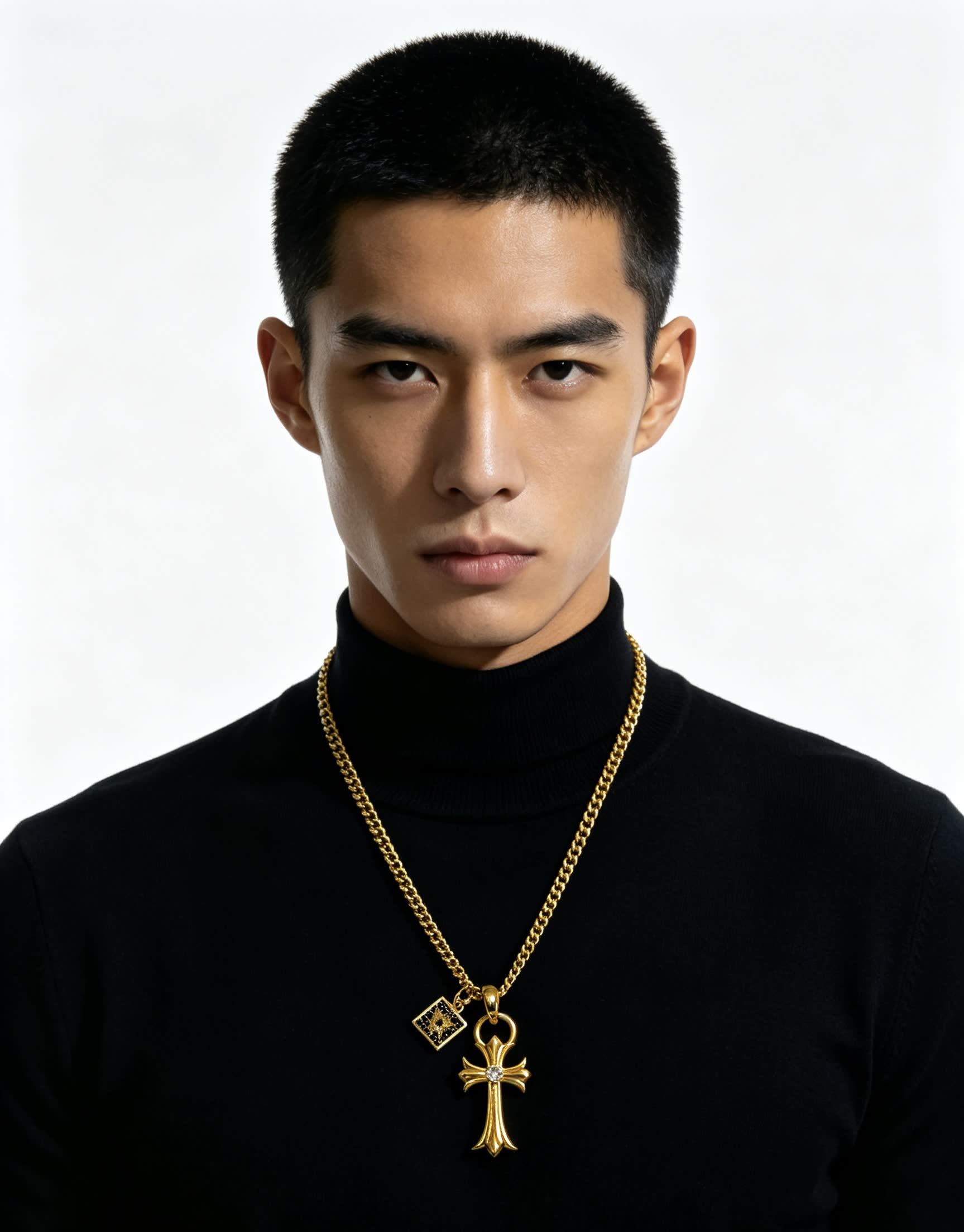 Chrome Hearts Gold-Plated Cross Pendant Necklace